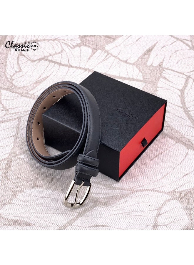 Classic Milano Women's Belt with Gift Box | Faux Leather Ladies Belt for Dresses, Jeans & Gowns | Stylish Womens Belt | Adjustable Girls Belt | Belt for Women with Elegant Buckle - Image 5